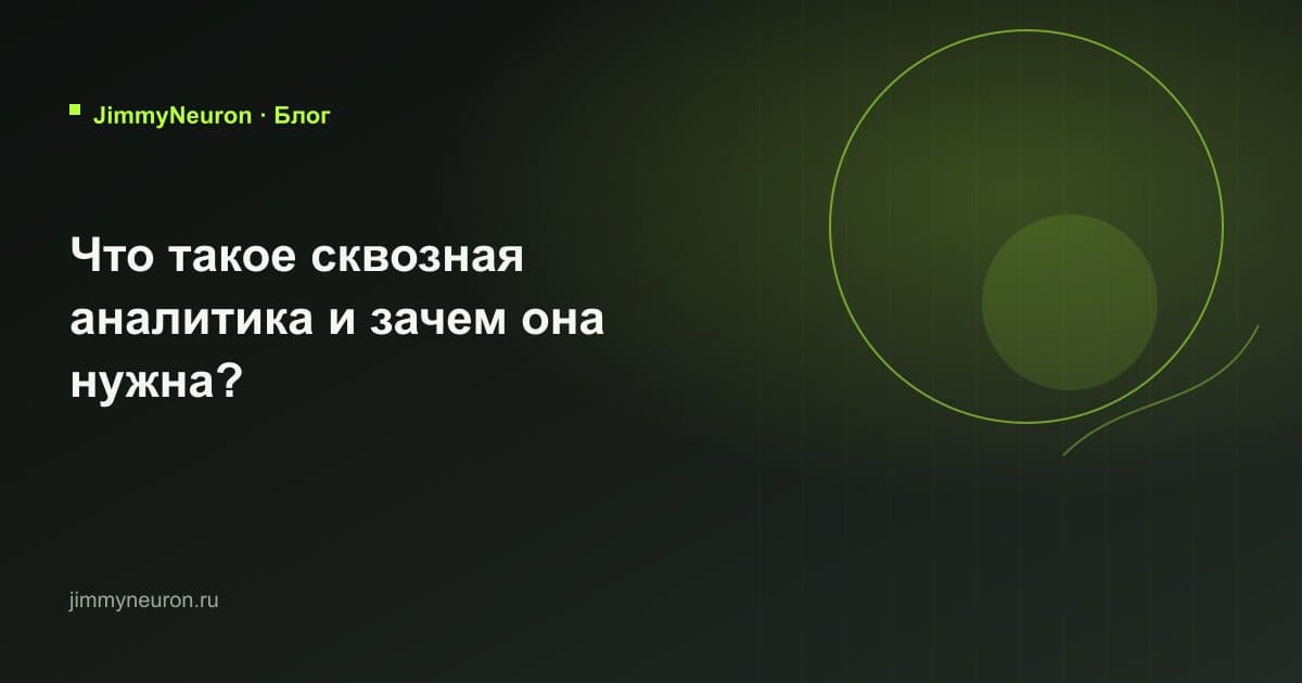 Обложка статьи «Что такое сквозная аналитика и зачем она нужна?» - блог JimmyNeuron