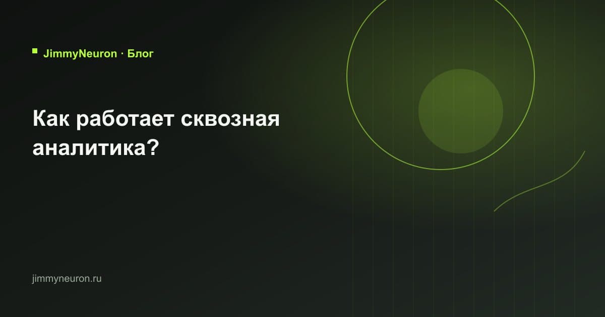 Обложка статьи «Как работает сквозная аналитика?» - блог JimmyNeuron