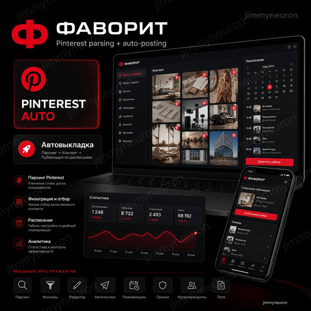 ФАВОРИТ - парсинг + автовыкладка Pinterest