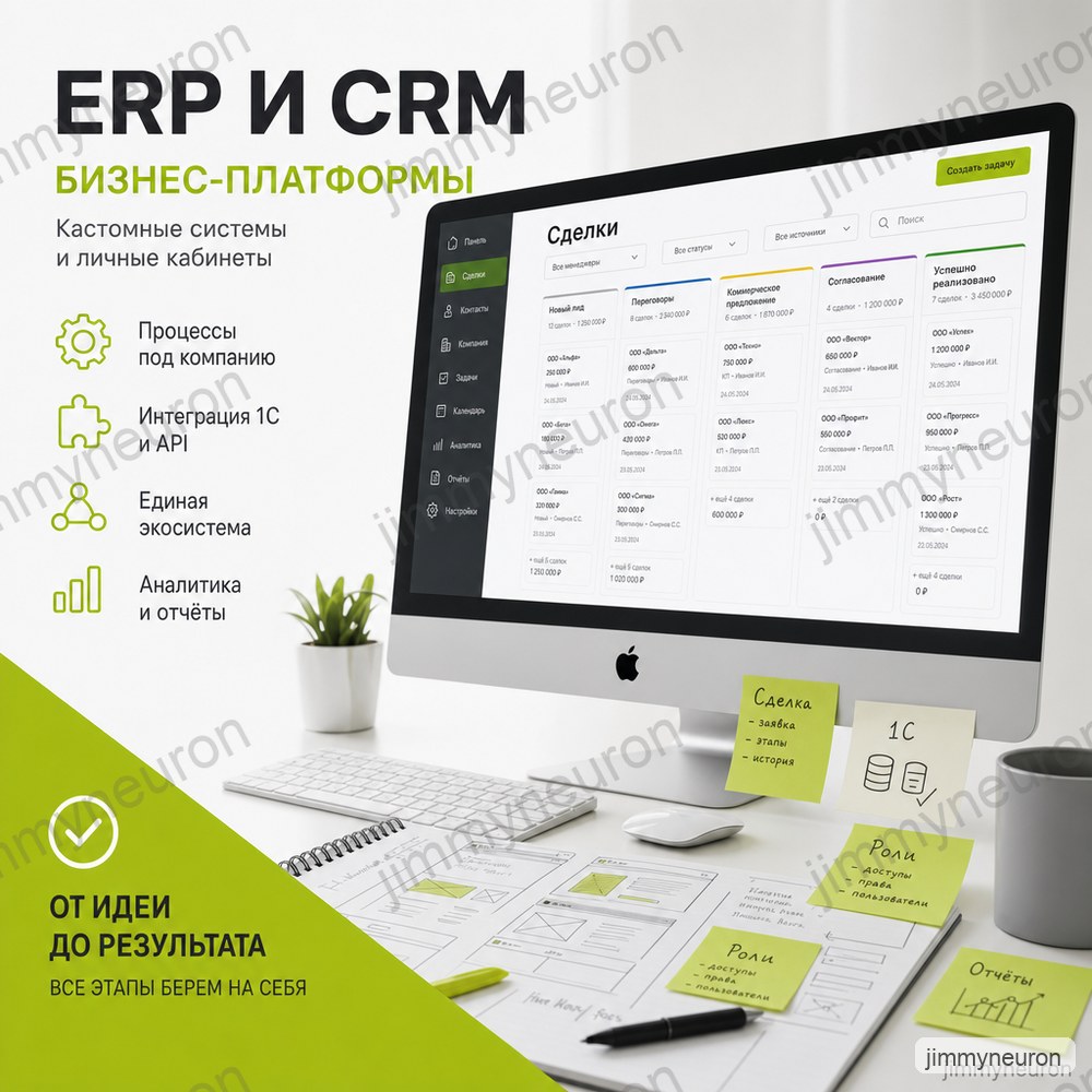Бизнес-платформы ERP/CRM — услуга JimmyNeuron