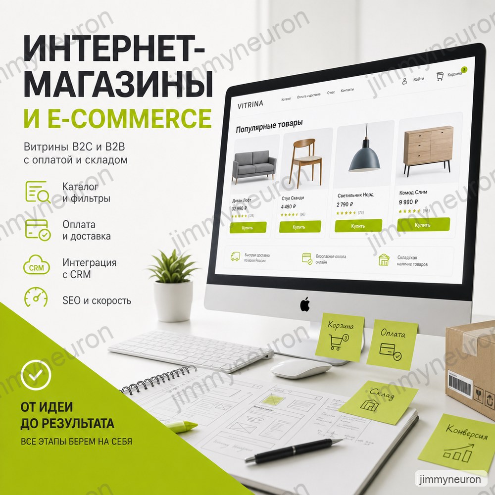 Интернет-магазины и e-commerce — услуга JimmyNeuron