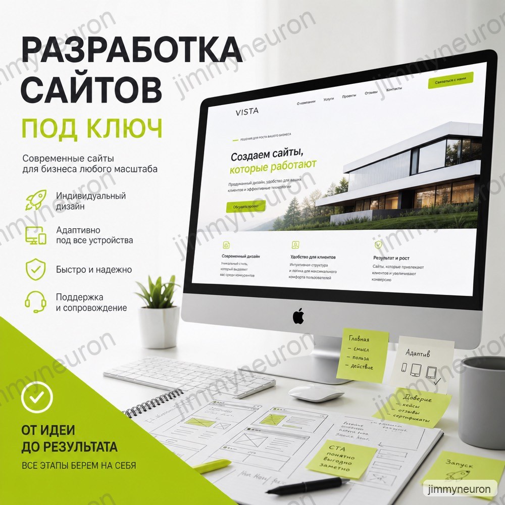 Разработка сайта под ключ — услуга JimmyNeuron